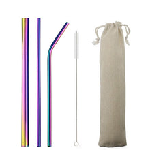 Load image into Gallery viewer, Stainless Steel Collapsible Straw Set Reusable Telescopic Drinking Straw Portable Straw For Travel Metal Drink Straw Brush
