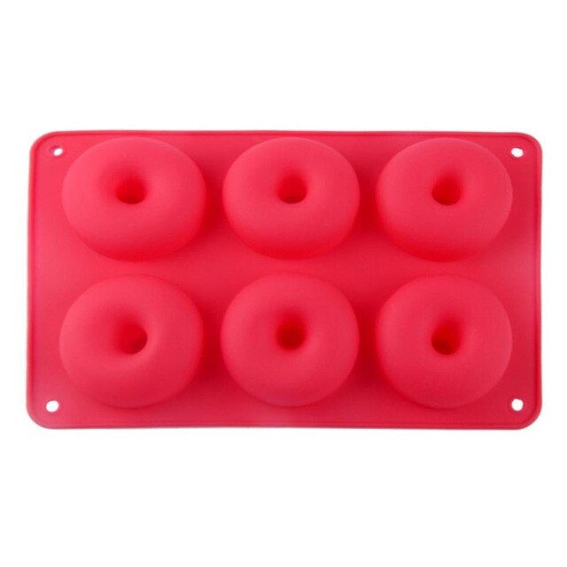 6 Non-Slip Doughnut Silicone Mold DIY Round Cake Circle Biscuit Muffin Mold Donut Candy Chocolate Ice Cube Molds Kitchen Tool