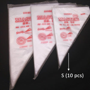 Transparent Disposable Pastry Tips Bag 10Pcs/Pack DIY Baking Accessories Cake Decorating Bag Plastic Kitchen Supplies