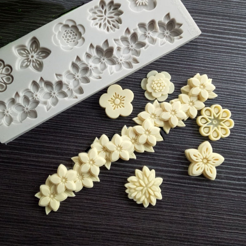 3D Flower Silicone Molds Fondant Craft Cake Candy Chocolate Sugarcraft Ice  Pastry Baking Tool Mould