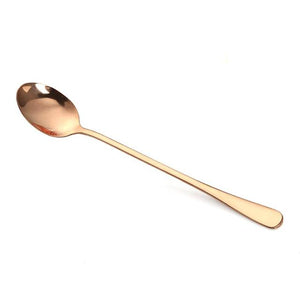 New Vacuum Plating Stainless Steel Coffee Spoon Long Handle Tea Spoons Kitchen Hot Drinking Flatware