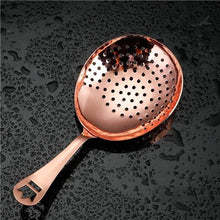 Load image into Gallery viewer, Julep Bar Cocktail Strainer 304 Stainless Steel Copper Plated Gold Plated Black Bar Tool
